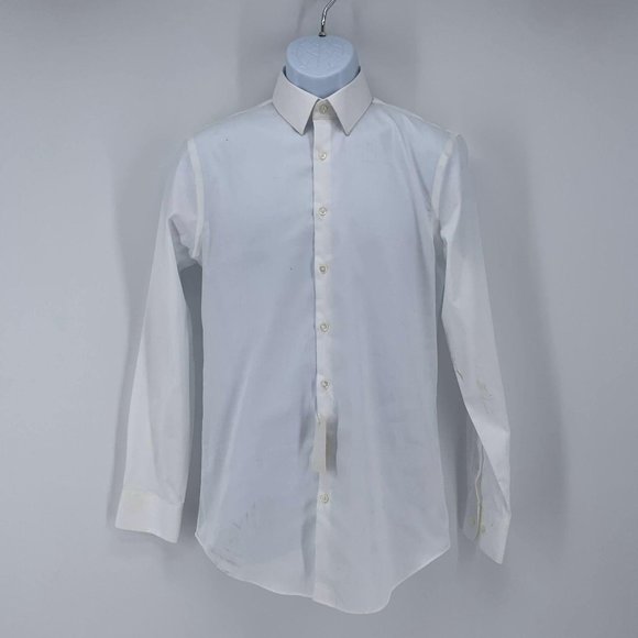 Nordstrom Men's Shop NWD Men's White Collared Button Down Shirt Size 15 - Picture 1 of 5